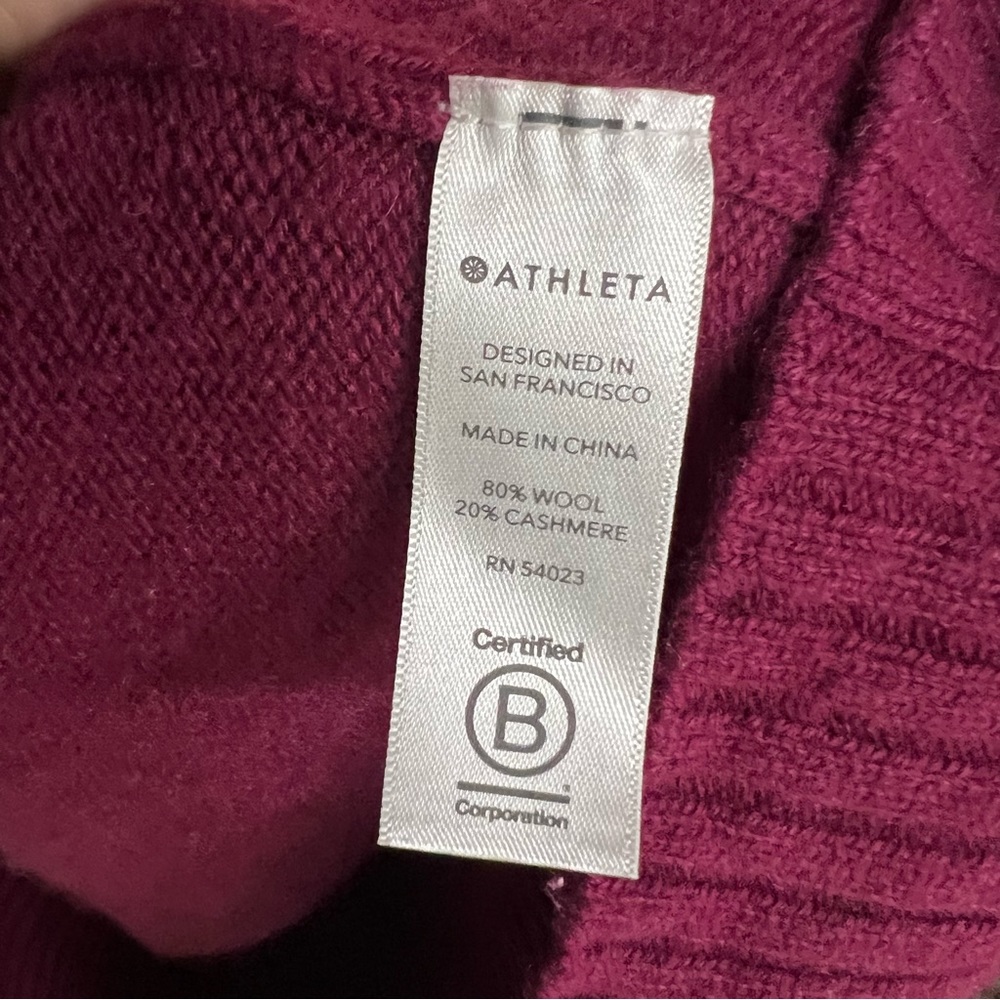 ATHLETA Wool/Cashmere Tunic Length Oversized Boyfriend Sweater, XS - Picture 9 of 11